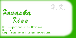 havaska kiss business card